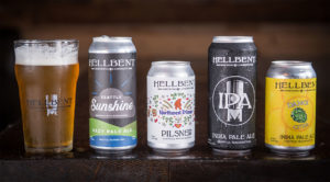 Canned Hellbent beer